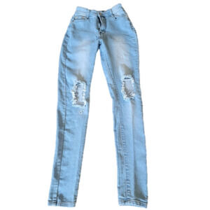 Fashion Nova High Rise Distressed Skinny Jeans Size 3/4